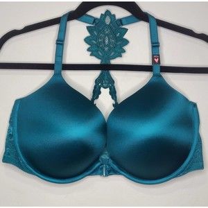 Victoria's Secret Very Sexy Push Up | Front Close | Cute Lace Racerback | Teal